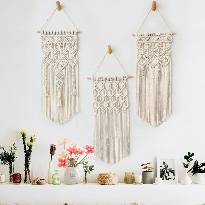 

Macrame Wall Decor Tapestry Hanging Tapestry Bohemian Handwoven Tassel Wall Decoration Tapestry Boho Wall for Livingroom Dorm