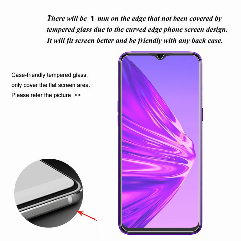 2 шт защита экрана Realme 5 стекло для OPPO 9H Защитная пленка телефона закаленное 6