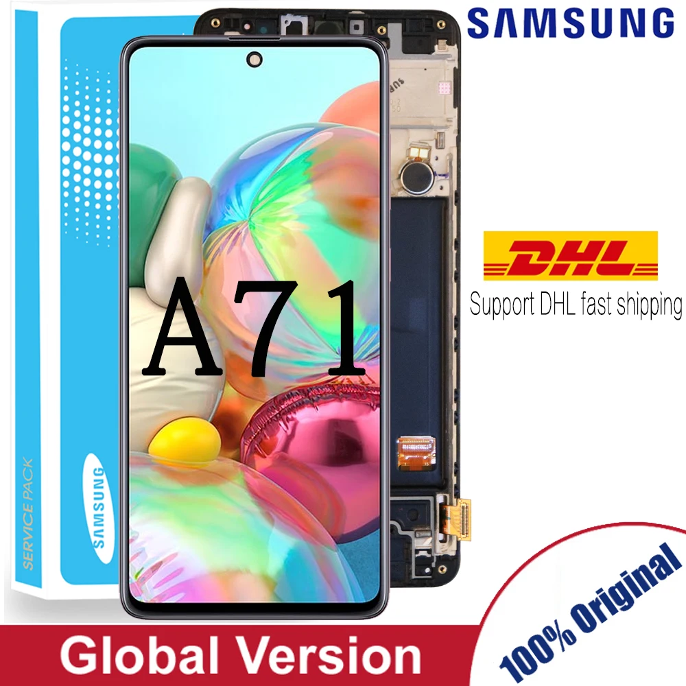 Запасная часть AMOLED для Samsung Galaxy A71 100% Оригинальный сенсорный ЖК дисплей с цифровым