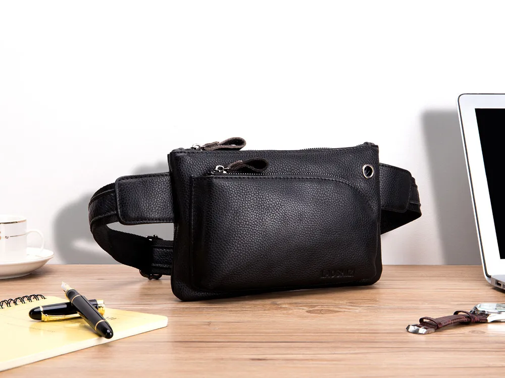 Genuine Leather Bags Belt Messenger Bag Men Small Waist Hip Bag for Man Waist Packs Pouch Men's Crossbody Bags 91126