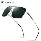 FONEX Солнцезащитные очки без оправы TR90 для мужчин и женщин, ультралегкие квадратные Поляризационные солнечные аксессуары без винтов, из титанового сплава, 2020, 20009
