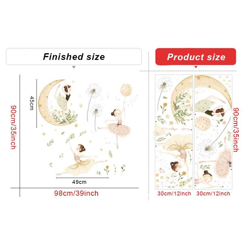 Настенные наклейки с танцующей девушкой для гостиной спальни детской комнаты