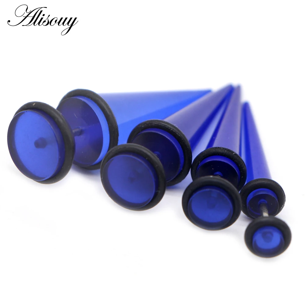 

Alisouy 2pcs Punk Men Women Fake Ear Plugs Taper Gauges Expander Stretcher Piercing Earring Jewelry Faux Septum Tragus Pircing