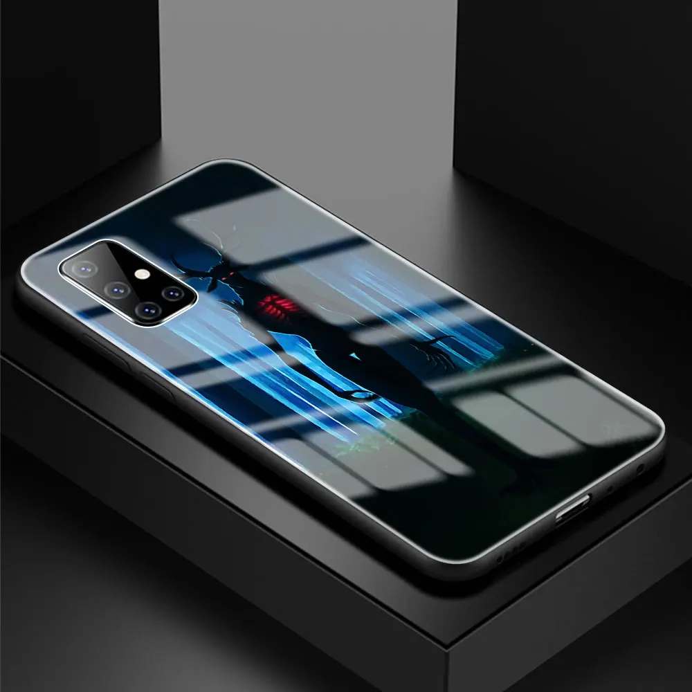 

Hannibal Tempered Glass Phone Case for Samsung A51 A50 A71 5G A70 A81 A91 Fundas A40 A31 A21s A10 Back Cover Coque Luxury Shell