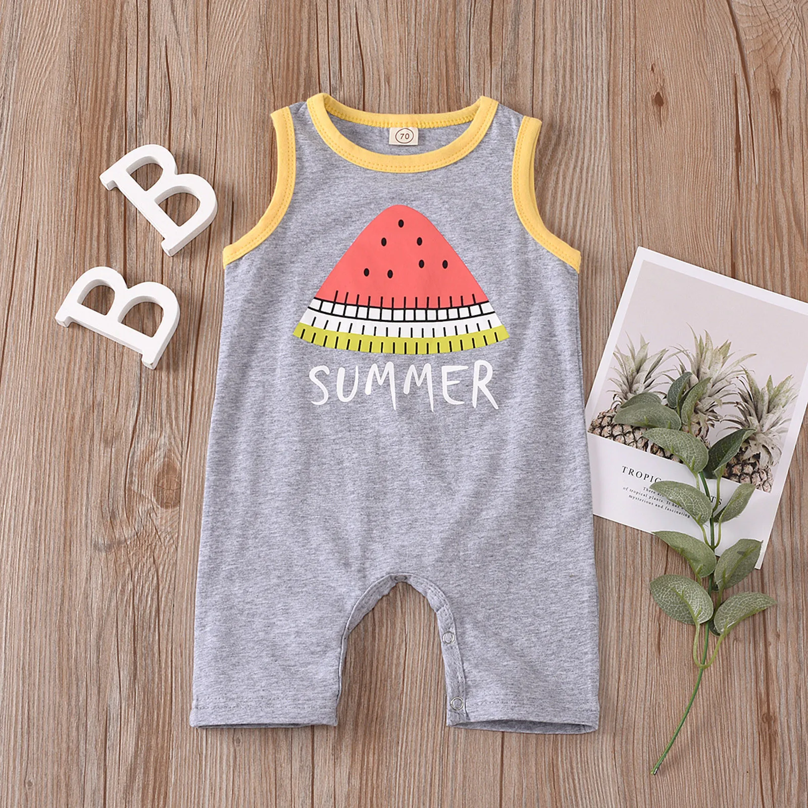 

0-24M Newborn Baby Boys Girls Rompers Bodysuit 2022 Summer Sleeveless Letter Print Jumpsuit Playsuits Outfit Infant Baby Clothes
