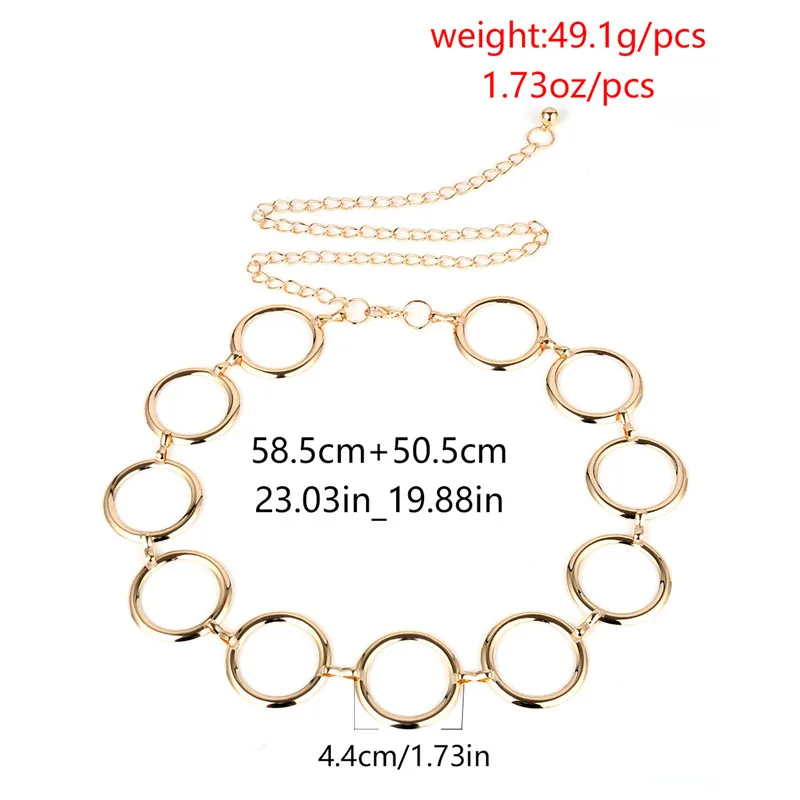 Mamojko Vintage Big Full Circle Waist Chain Personality Gold Color Belt for Women Fashion Dresses Decoration Body Jewelry | Украшения и