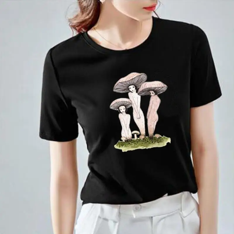 

Футболка женская Винтажная с принтом грибов и коротким рукавом