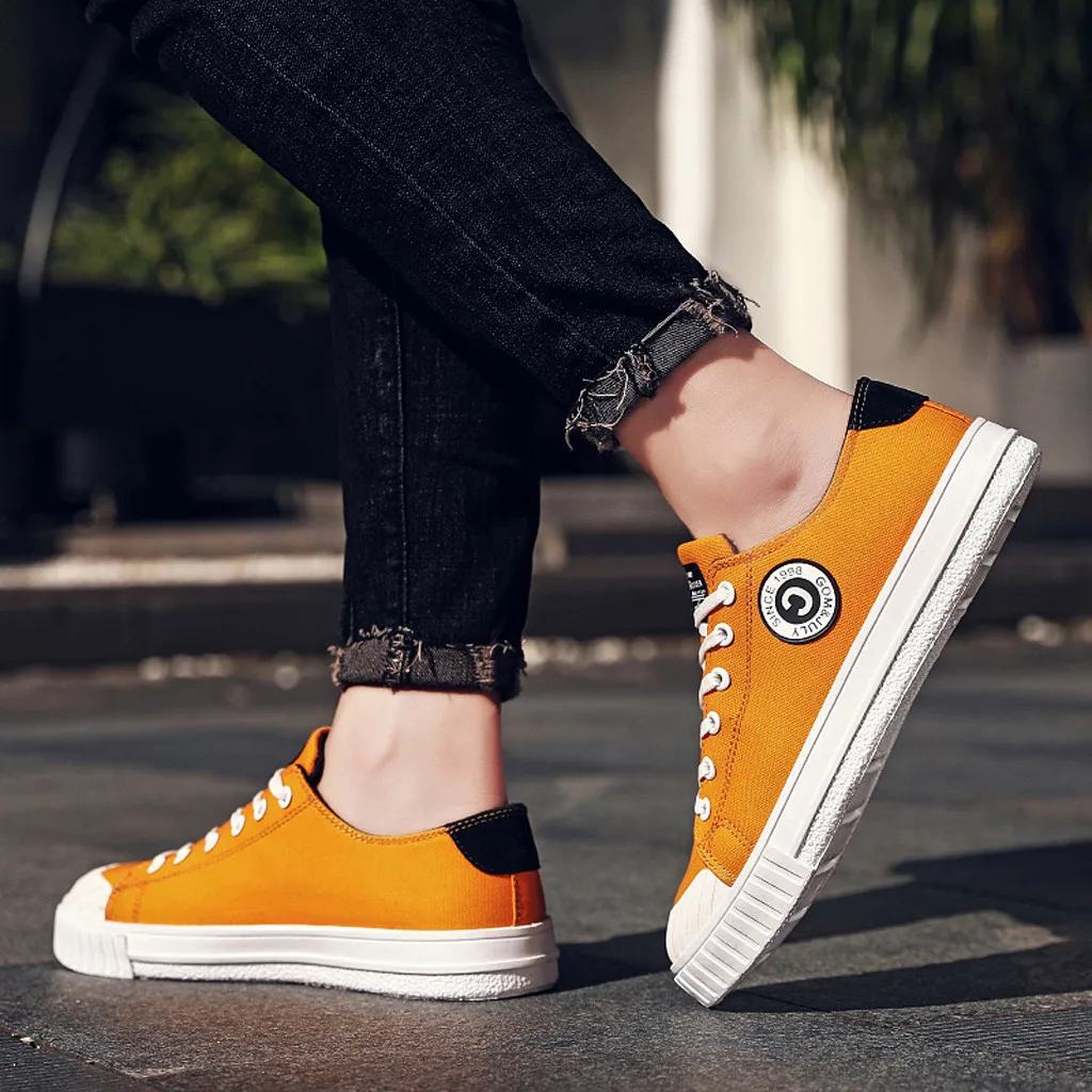 

Canvas Casual Shoes Male Sneakers Lace Up Student Shoes Men Pop Pop Spring Walking Flats Shoes 7.13