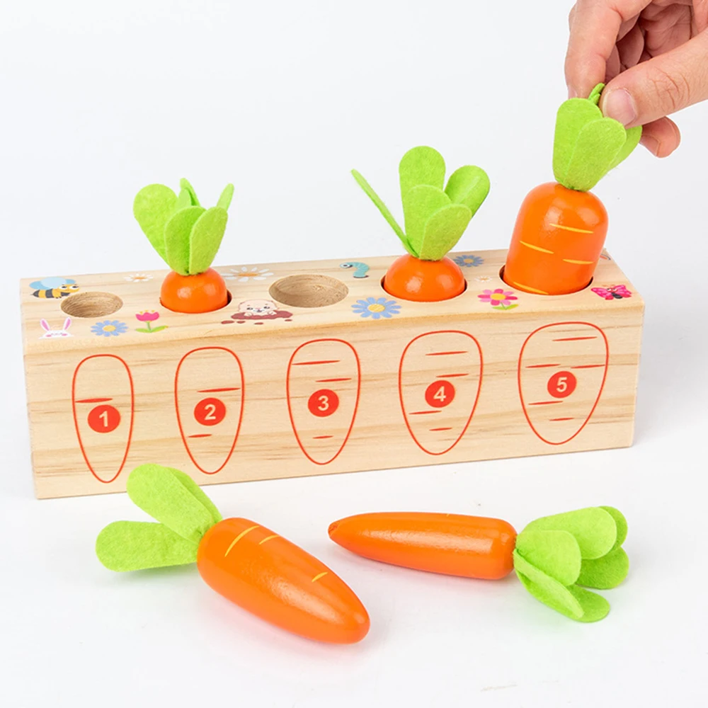 

Wooden Rainbow Blocks Mushroom Picking Game Montessori Educational Wooden Baby Toys Developmental Shape Matching Assembly Grasp