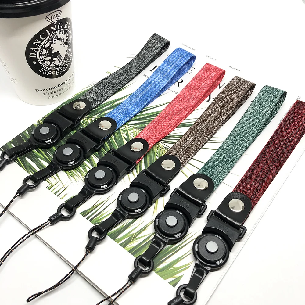 

Woven Straps Neck Wrist Lanyard Phone Rope For IPhone 7 8 Plus Xs Max Universal Phone Holder Grip Plain Strap Lanyards For Keys