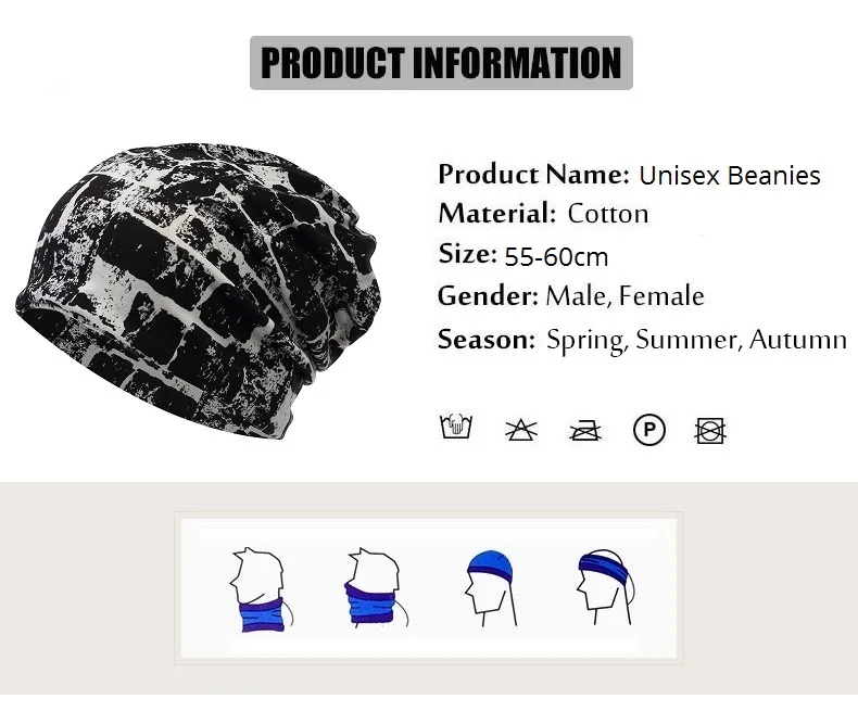 CAMOLAND Осенняя мужская повседневная шапка бини модная печатная Snap Slouch Skullies Bonnet легкая тонкая шапка для женщин