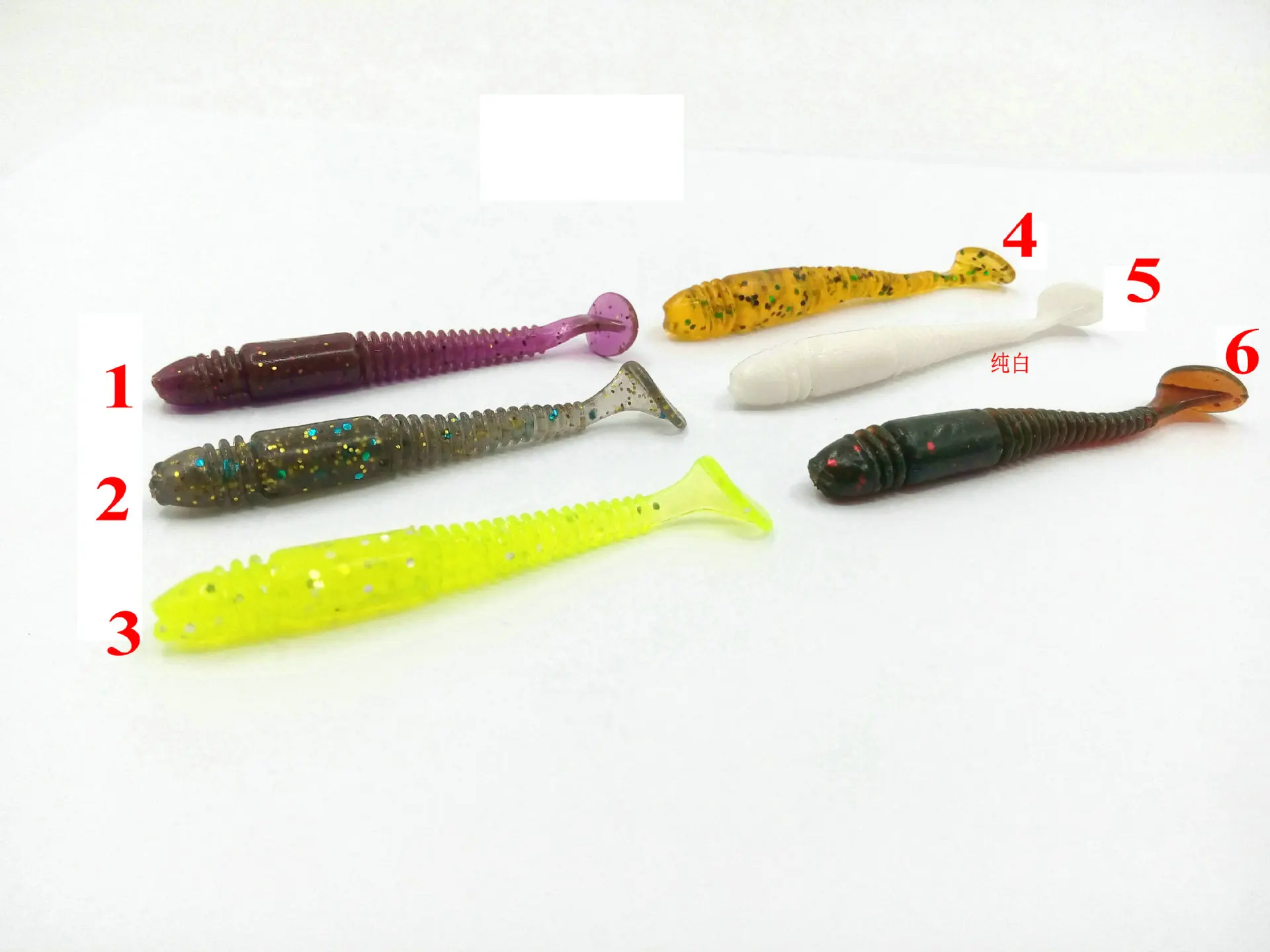 6 шт. цветов хвост мягкий винт для приманки T один азиатская приманка силиконовые