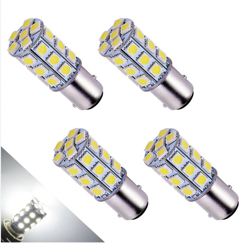4 шт. 5050 1156 BA15S 27SMD Белый светодиодный лампа P21w R5W R10W 1157 светодиодный лампы сигнала поворота Фары заднего хода автомобиля светильник Хвост Парковка