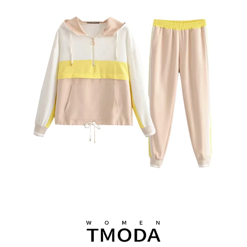 Женский комплект из двух предметов Za винтажный желтый пуловер бомбер