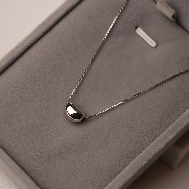 

S925 Sterling Silver Necklace For Women Gold Chain Round Pendant Design Girls Wedding Accessories Fashion Jewelry Gift INEFFA