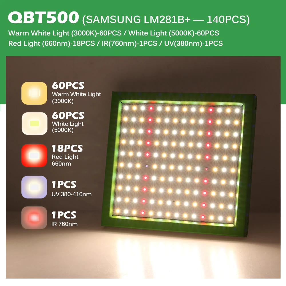 Светодиодный светильник полного спектра для выращивания растений Samsung LM281B + 1000 Вт