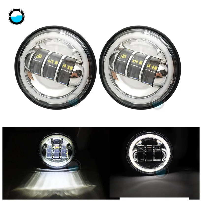 chrome with DRL Мотоциклетный Туризм Electra Glide 4 1/" 4,5 дюйма светодиодный вспомогательный точечный противотуманный фонарь с кольцевым кронштейном для корпуса - Цвет: chrome with DRL