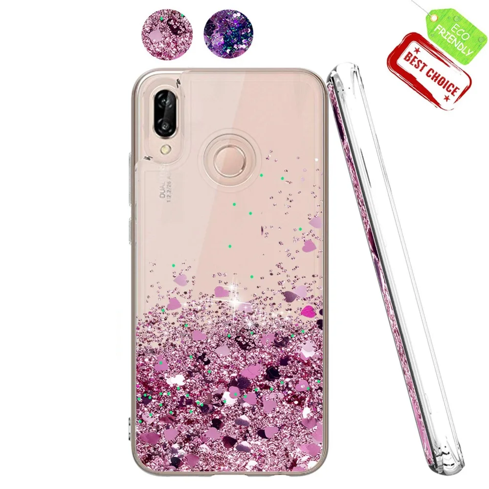Чехлы с динамическим зыбучим песком и жидкими блестками для Huawei P Smart 2019 чехол из