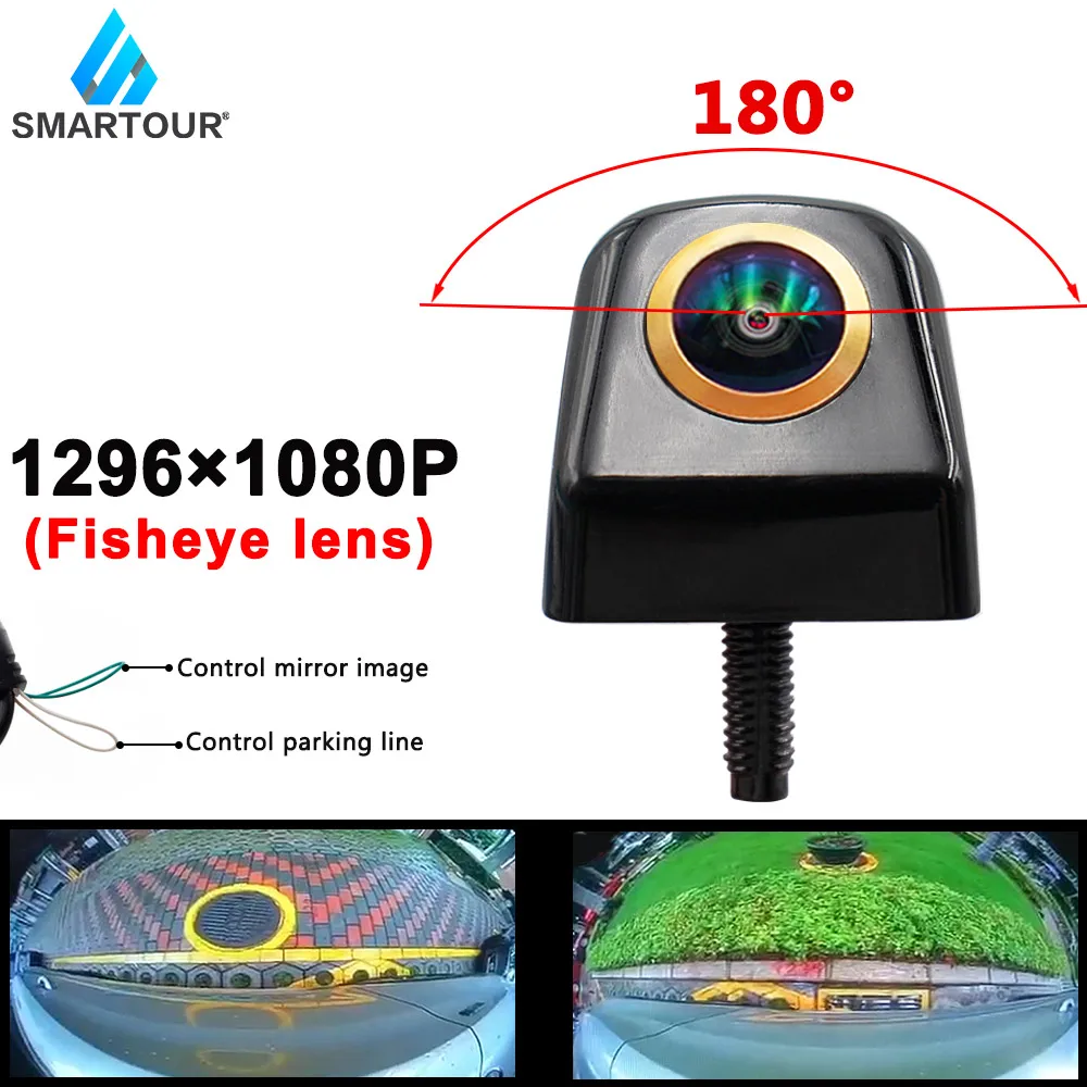 

Smartour HD 180 Degree Golden Lens Car Camera Rear / Front View Wide Angle Black Metal Reversing Backup Camera Night Vision 12V