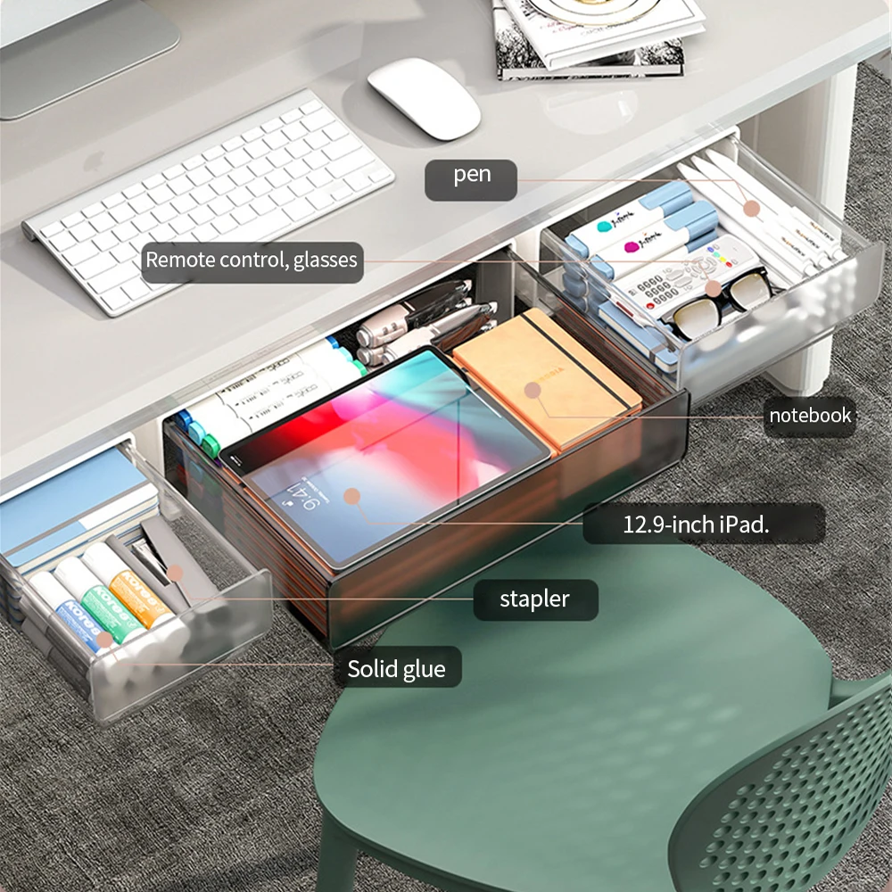 

translucent storage box hidden under the table easy to exit the wear-resisting durable drawer