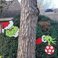 christmas peeker sculpture thief hand cut out christmas grinchs hand max garden decorations outdoor garden ornament wall sticker