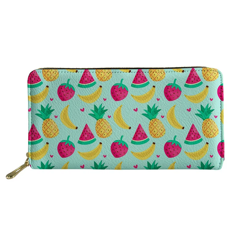 

Женский Длинный кошелек из ПУ кожи, с принтом в виде банана и клубники