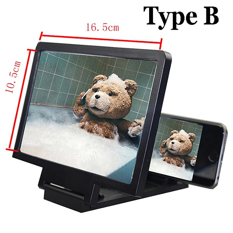

Portable Mobile Phone Screen Magnifier 3D Video Retractable Folding Screen Display Amplifier Expander Folding Phone Holder