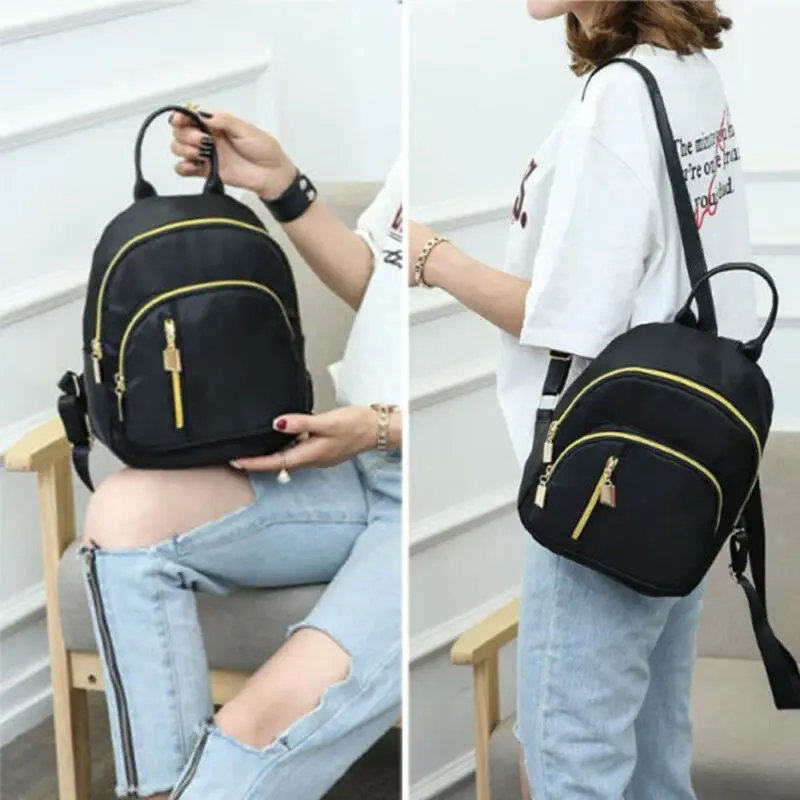 Новинка хит продаж водонепроницаемый нейлоновый рюкзак женские черные школьные