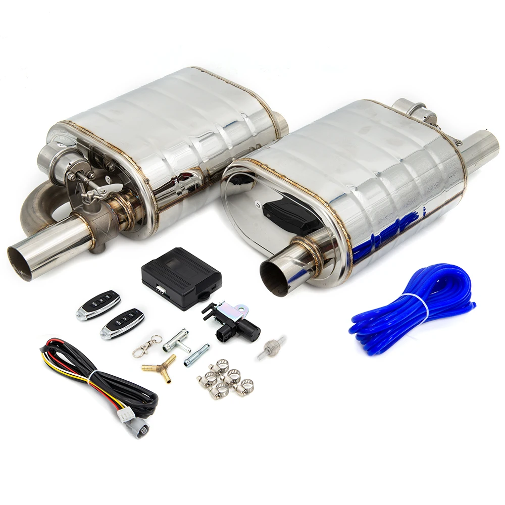 

Universal 2/2.5/3 inch Single into single out Exhaust Muffler With Wireless Remote Controller Dump Valve Exhaust Cutout
