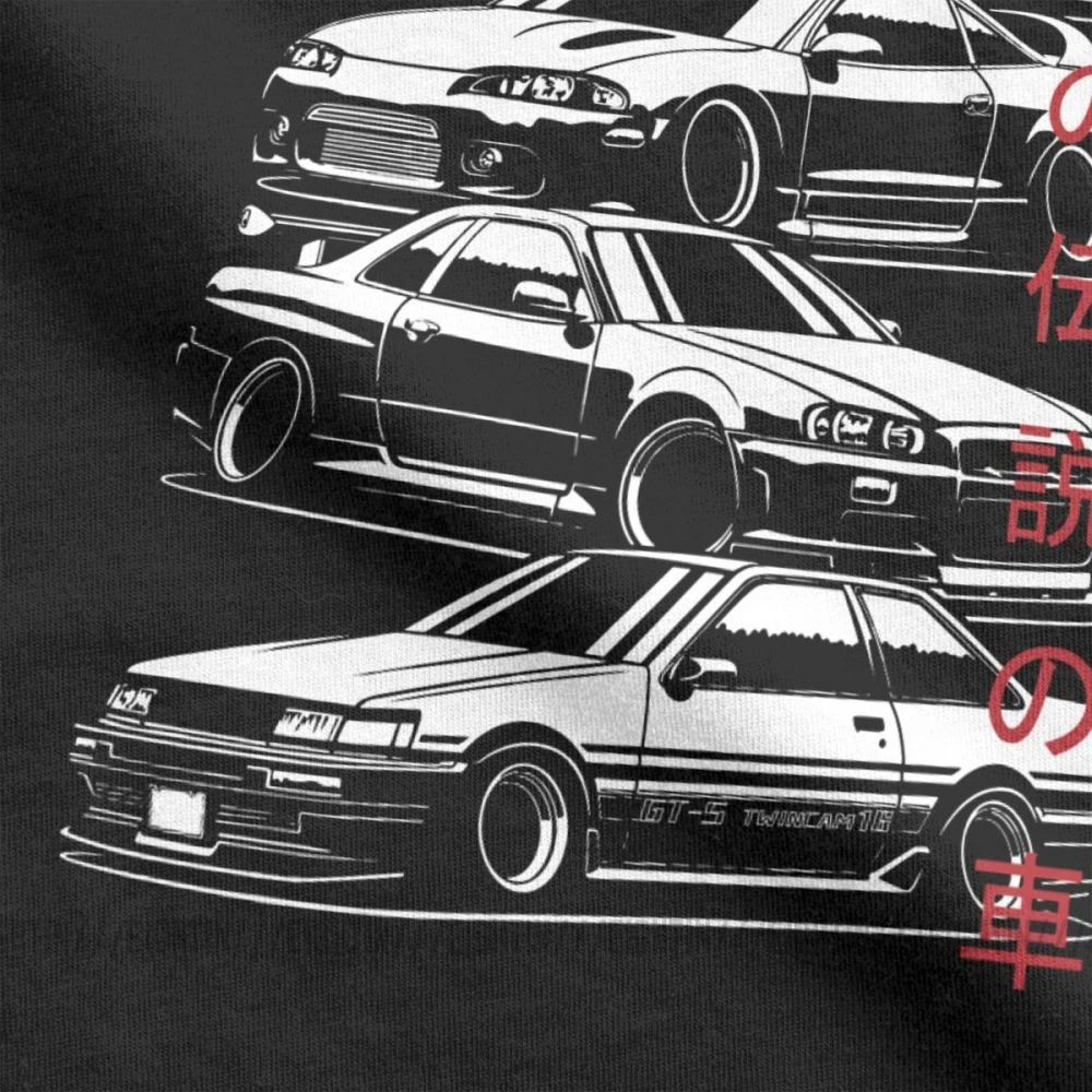 Мужские футболки JDM, легенды, японские автомобили, спортивные футболки, Забавные топы с круглым вырезом и коротким рукавом, очищенные хлопковые футболки серого цвета
