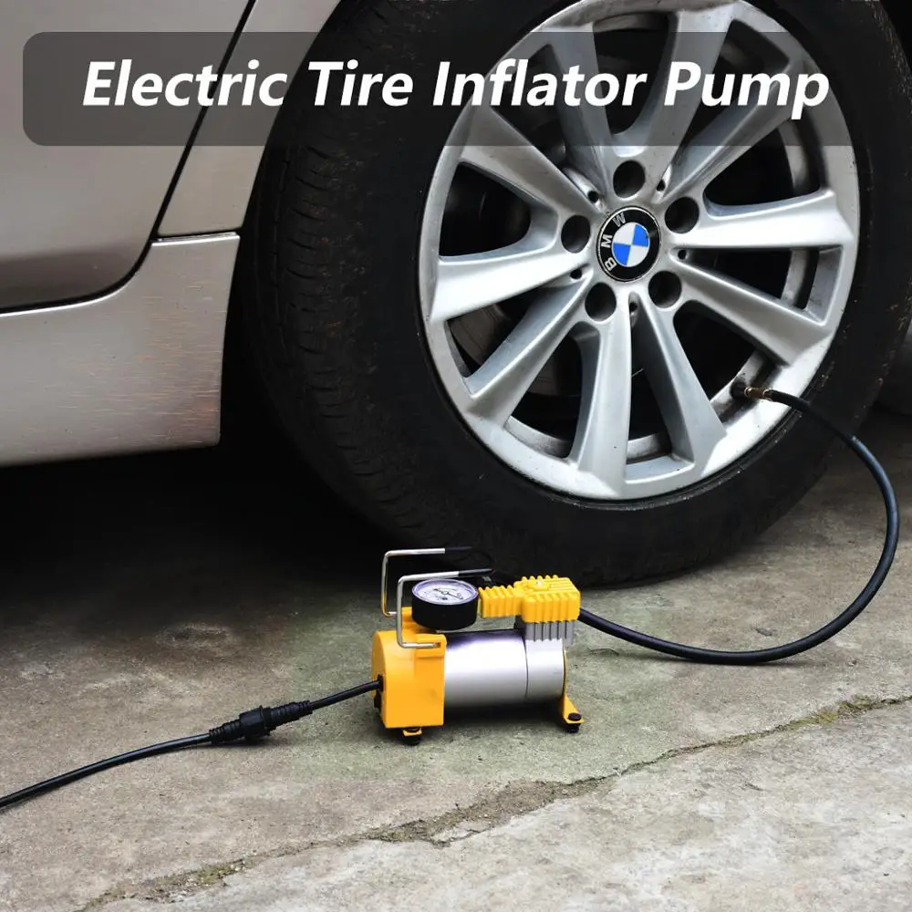 Online Bomba De Inflado Eléctrico Portátil Para Coche, Compresor De Aire De 12V, 80PSI, Inflador De Neumáticos Eléctrico Para Motocicleta Bicicleta Coche QZ013