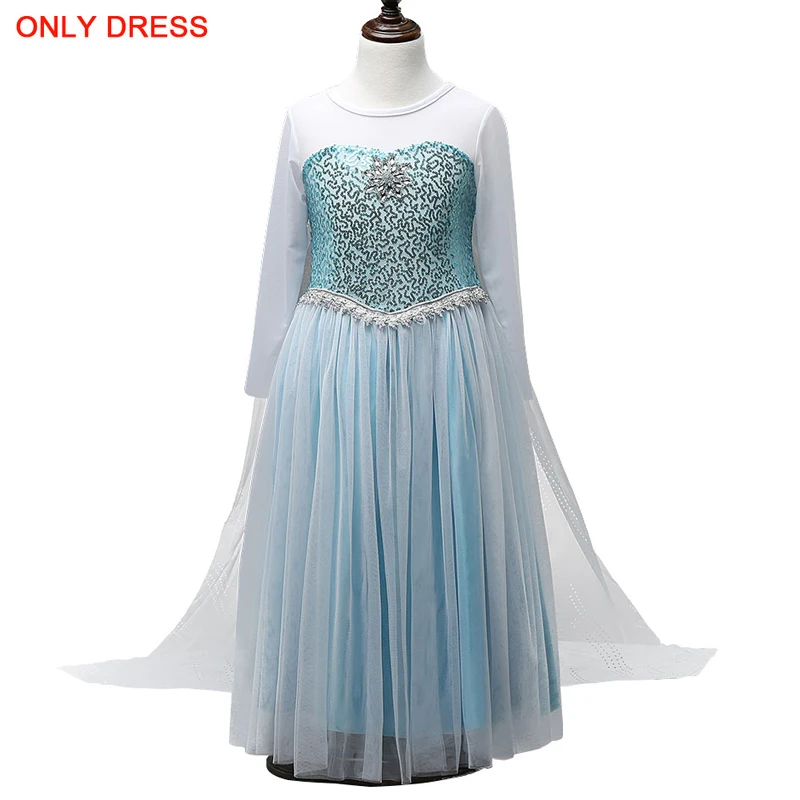 only dress J Новинка года; платье принцессы Анны и Эльзы 2; платье Снежной Королевы для девочек; маскарадный костюм на Хэллоуин; зимний костюм Эльзы для детей; Vestidos - Цвет: only dress J