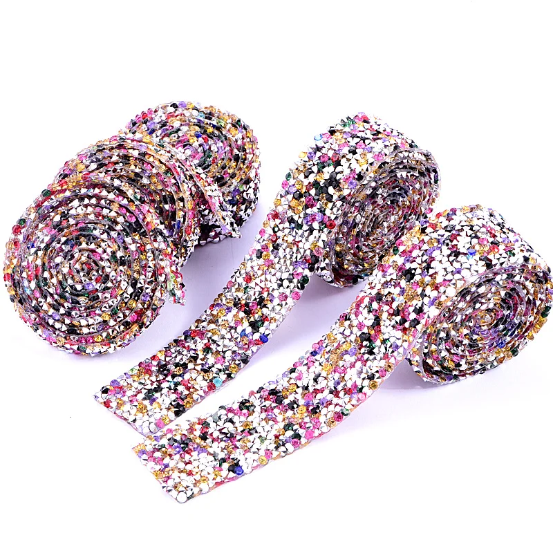 5 размеров 1 ярд смешанные цвета Стразы Обрезка ленты горячей фиксации