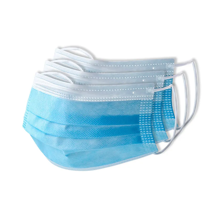 

200pcs/500pcs Disposable Mask Non-woven Meltblown Mask 3 Layer Filter Protective Mask Ear-hook Type Adult Breathable Mask Blue