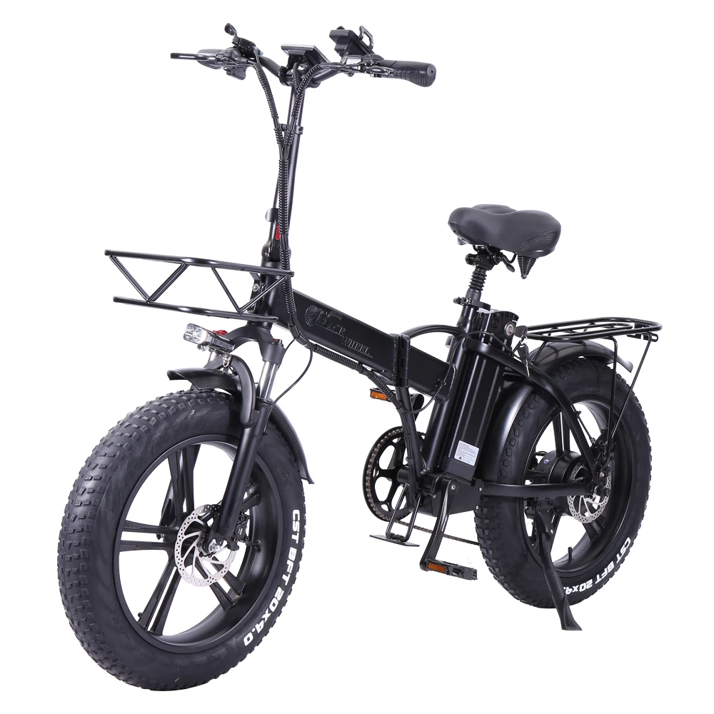 GW20-NEW 20 Inch Folding Electric Bike, Integrated Wheel, 48V 750W Fat Tire Bicycle 30-45km/h Speed