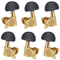 a set 6 pcs black big semicircle button sealed gear tuning pegs golden machine heads for electric acoustic guitar parts