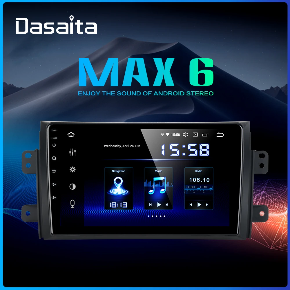 Dasaita Android 9,0 автомобиля 1din " ips радио для Suzuki SX4 2005 2006 2007 2008 2009 2010 2011 TDA7850 Bluetooth gps-навигатор