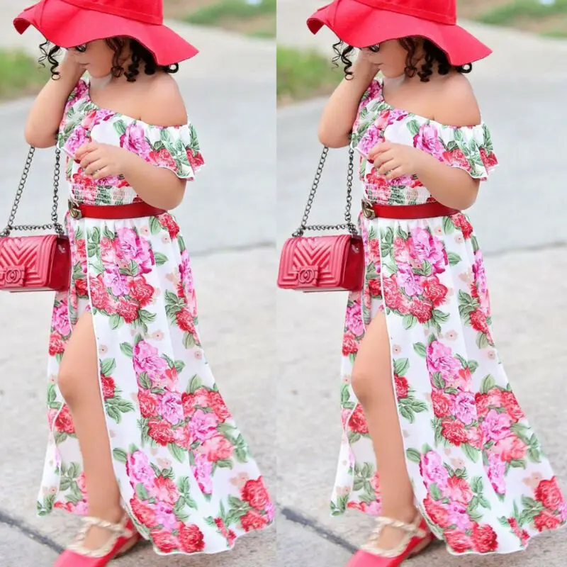 

Kids Clothes Girls Summer Kids Baby Girls 1T-6T Party Dress Flower Bridesmaid Princess Pageant Dress Fashion Clothes 2021 Hot