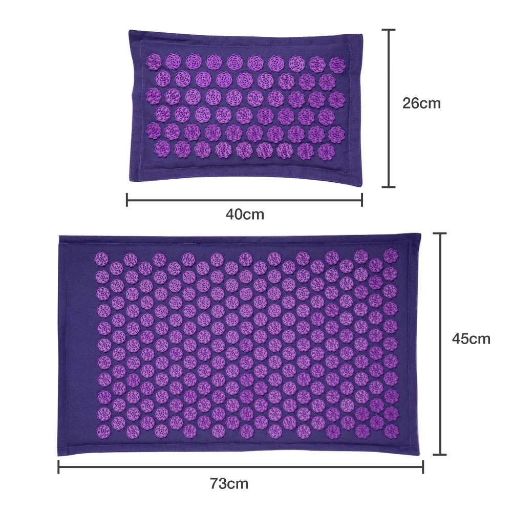 Acupressure Mat Nature Linen Coconut palm Yoga mat Lotus Spike Massage Pillow Cushion With Bag