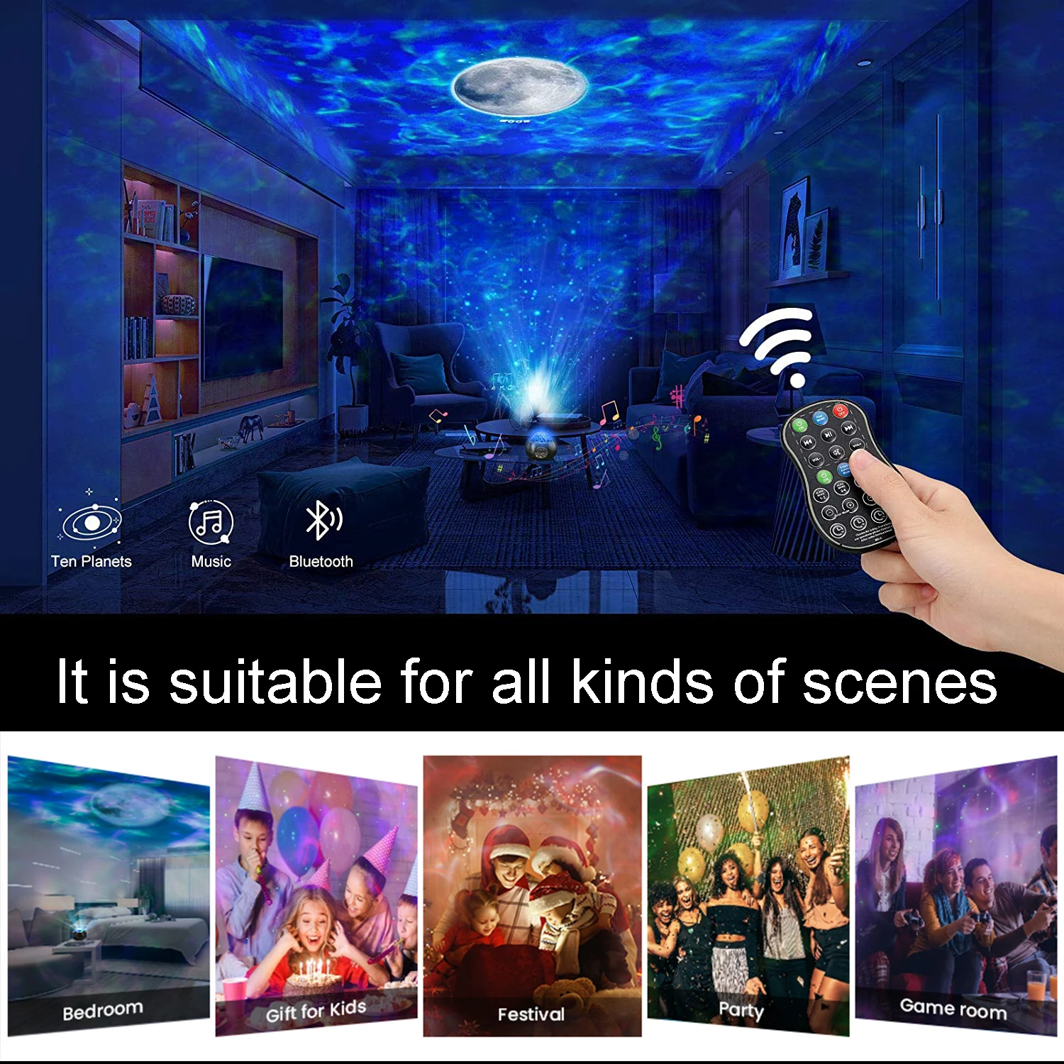 Проектор звездного неба Galaxy детский музыкальный проигрыватель с USB ночник