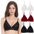 Женский спортивный бюстгальтер, сексуальный бюстгальтер с треугольными чашками, Кружевной укороченный топ, дышащий бесшовный спортивный бюстгальтер для фитнеса, йоги, нижнее белье