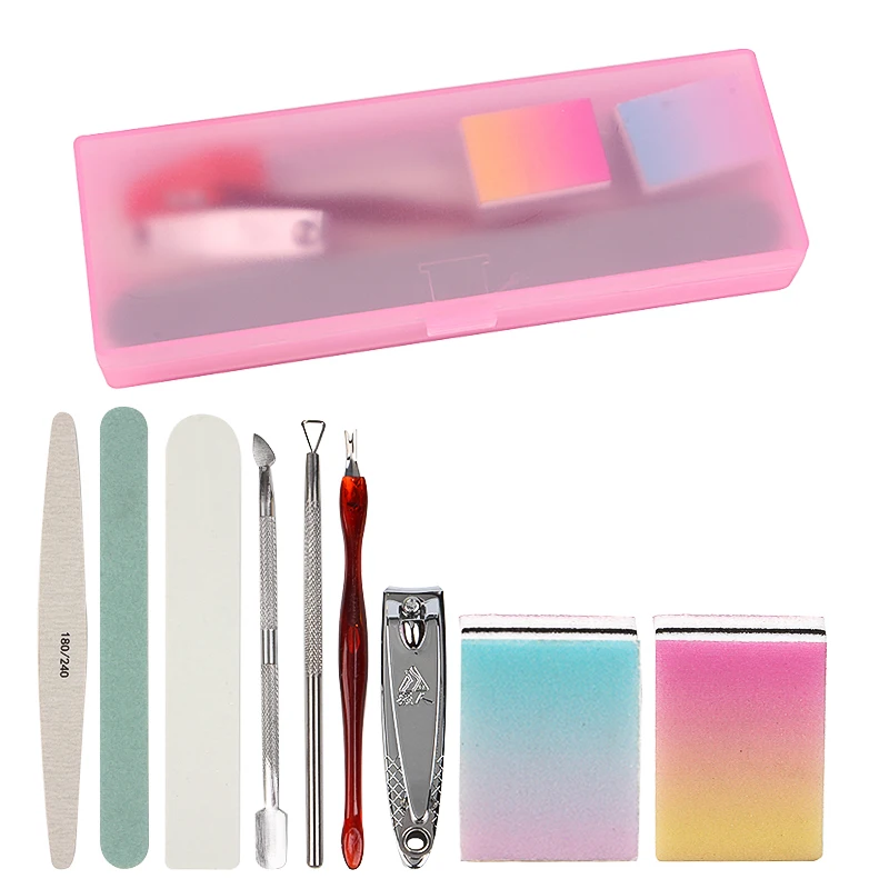 

9pcs Nail Art Kit Clipper Manicure Tool Set Complete Set Polishing Care Beginner Basic Nail Equipment