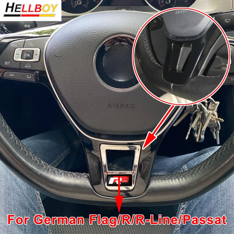 Автомобильные эмблемы украшение на руль наклейка крышку для VW GOLF 7 MK7 POLO PASSAT B7 B8 CC