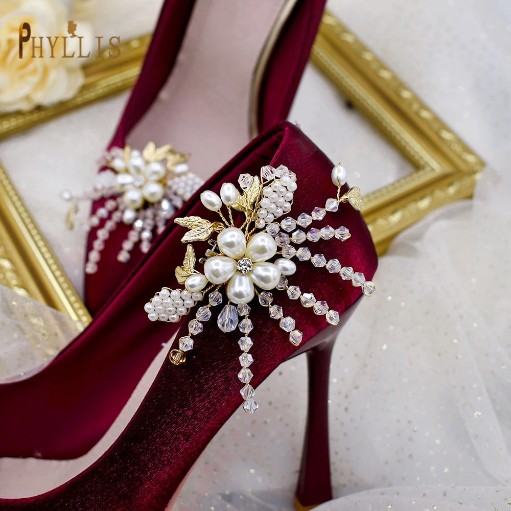 

GX06 2pcs Shoe Clip Charms Beaded Crystal Wedding High Heels Buckle Accessories Bridal Shoes Accessories Shiny Decorative Clips