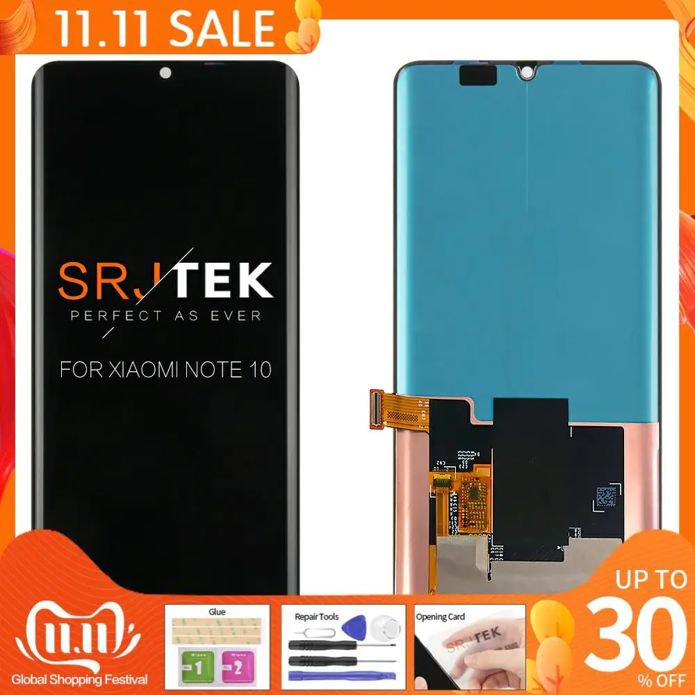 

ЖК-дисплей 6,47 дюйма для Xiaomi Mi CC9 PRO, сенсорный ЖК-дисплей для Xiaomi Mi NOTE 10, экран с дигитайзером в сборе для Xiaomi Mi Note 10, ЖК-дисплей