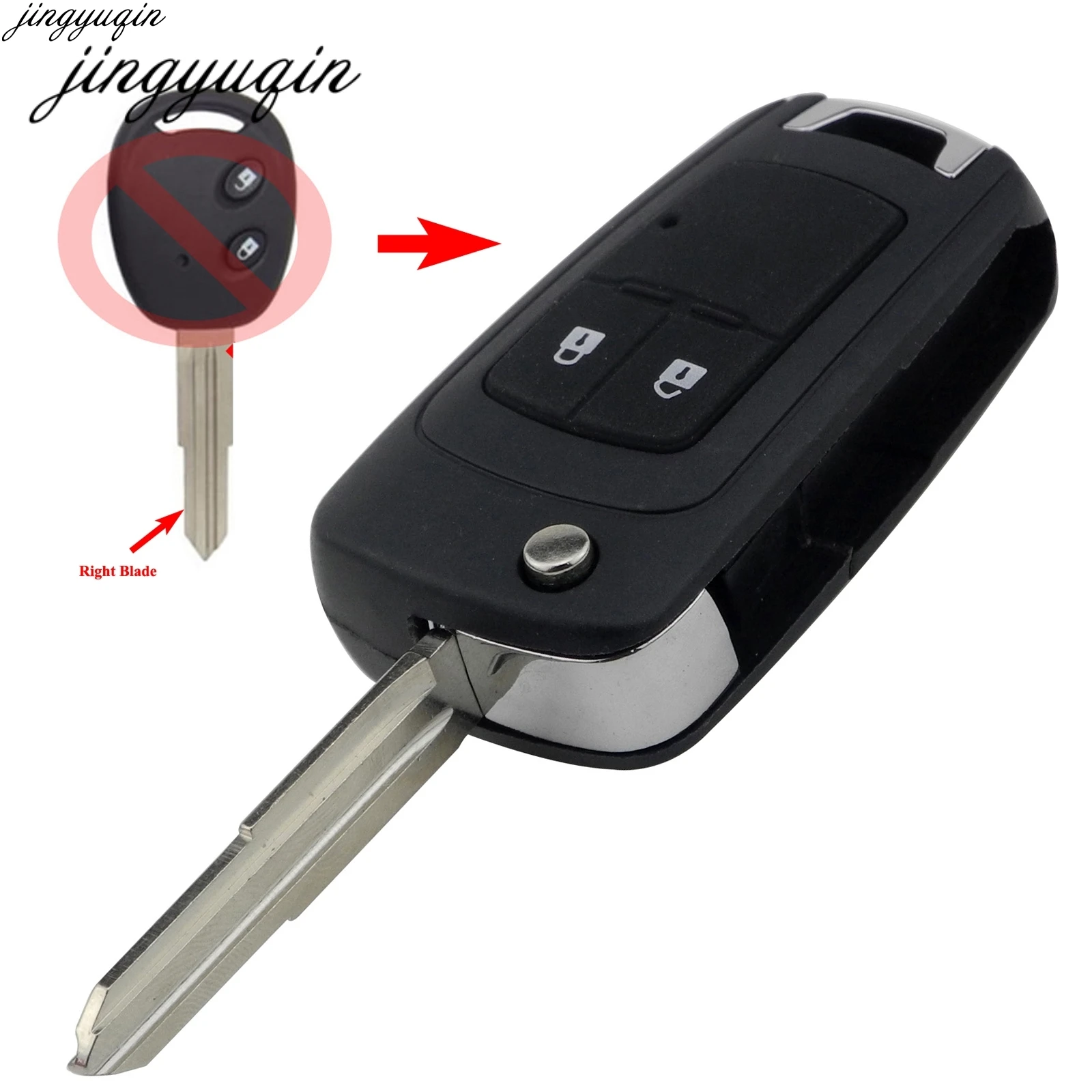 10 шт./лот 2 кнопки складной Автомобильный ключ оболочка пульт дистанционного