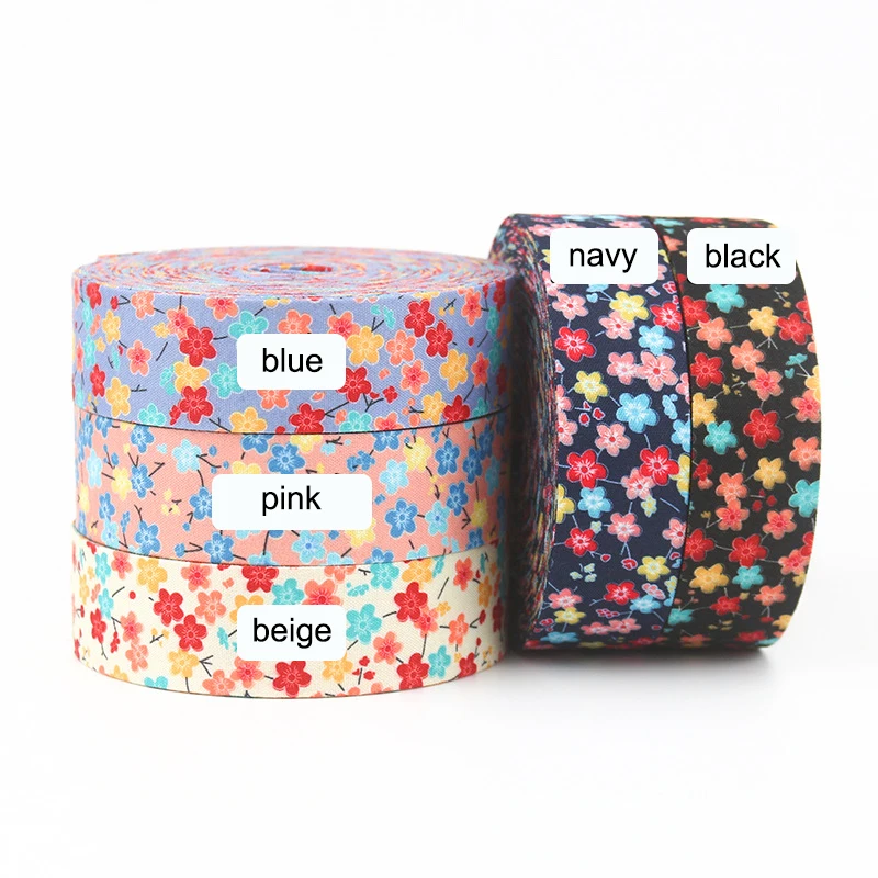 

5M/lot Colored Flowers Printed Embossed Stripe Ribbon for Diy Bows Hair Accessories Gift Packaging Clothing Sewing Materials
