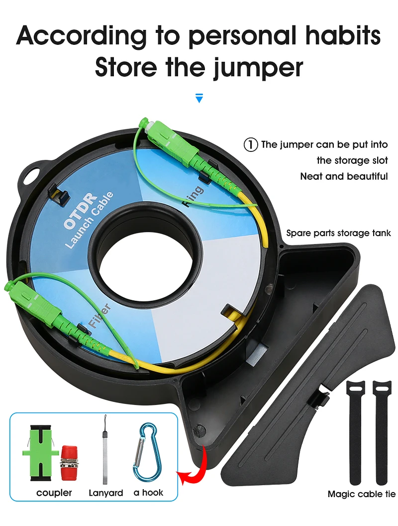 

OTDR Dead Zone Eliminator,Fiber Rings 300M Fiber Optic OTDR Launch Cable Box SC/APC-SC/APC