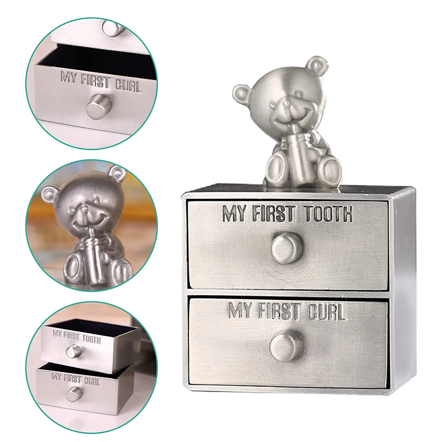 

Retro Metal Baby Deciduous Teeth Storage Box Children's Teeth Personalized Storage Memorial Box