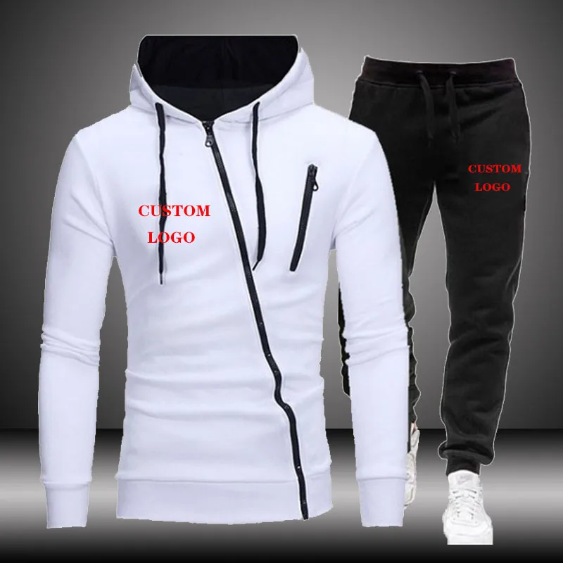 Мужские спортивные костюмы с логотипом на заказ повседневные толстовки молнии +